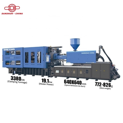 SANSHUN Horizontal Fork 338 Ton Servo Energy Saving Injection Spoon Plastic Molding Machine Price